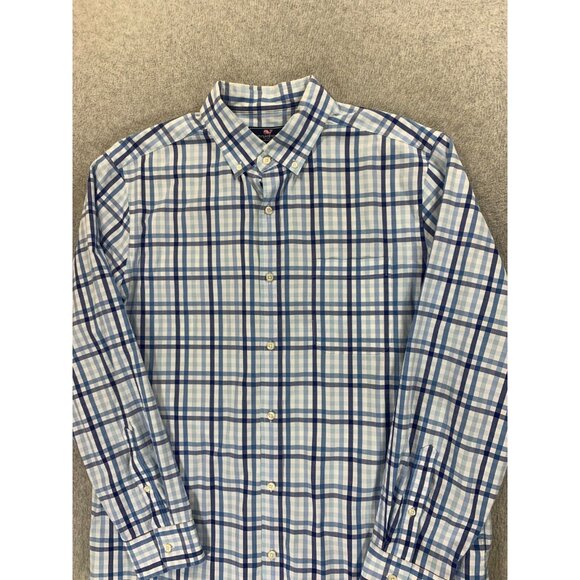 Vineyard Vines Classic Fit Plaid Long Sleeve Button Down Shirt (Men's Large) - Picture 3 of 12